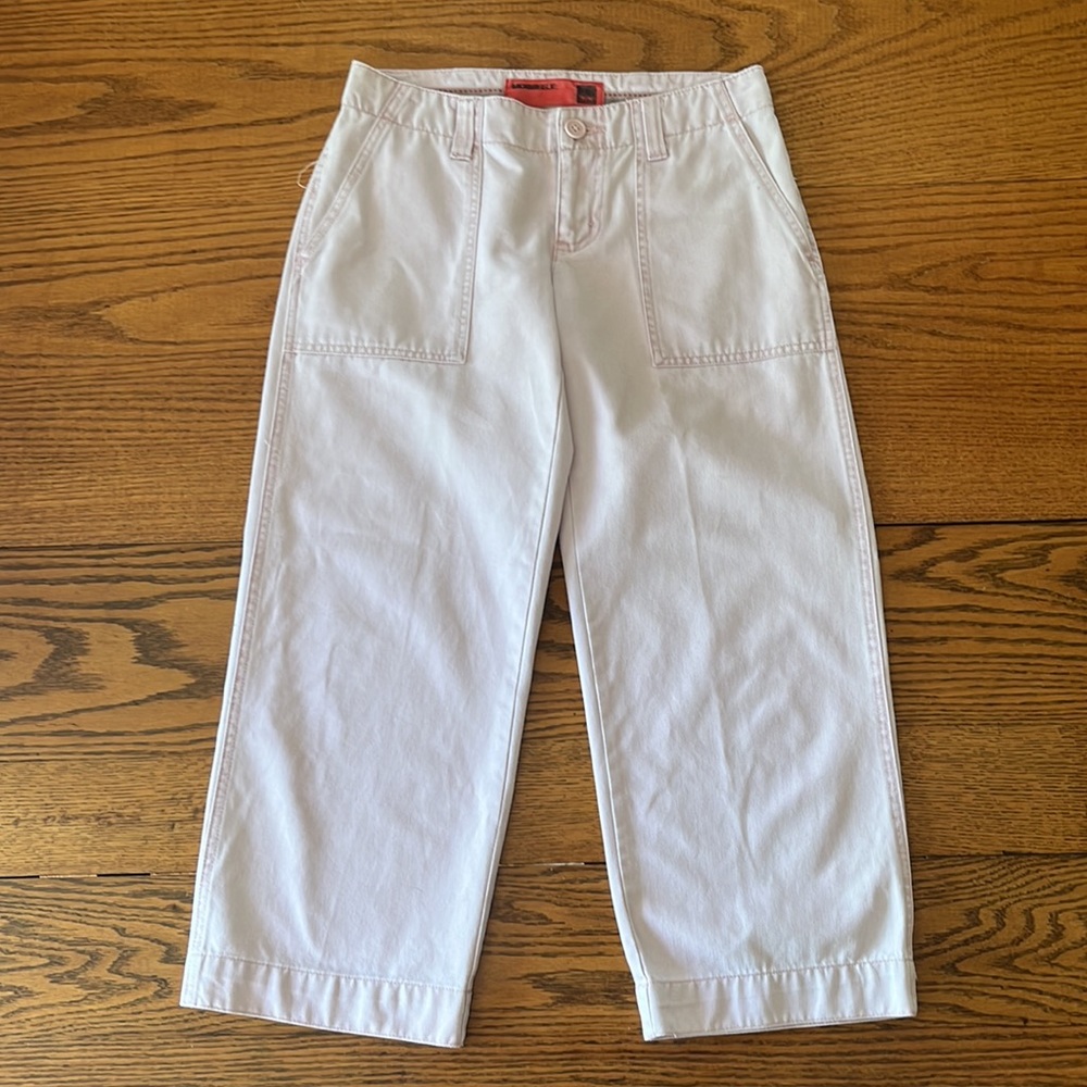 Mossimo Size 1 Cropped Chino Pants Pink Low Rise Straight Leg